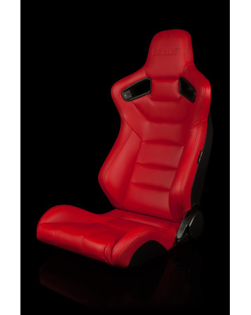 BRAUM Racing Seats Elite Series Sport Seats Red Leatherette (Black Stitching) Pair BRAUM Racing Seats Elite Series Sport Seats Red Leatherette (Black Stitching) Pair