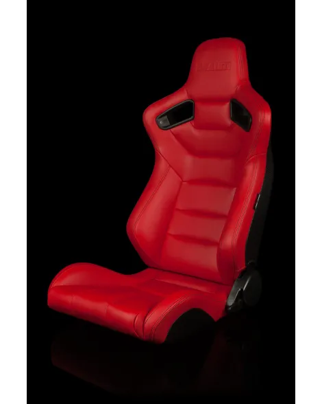 BRAUM Racing Seats Elite Series Sport Seats Red Leatherette (Black Stitching) Pair BRAUM Racing Seats Elite Series Sport Seats Red Leatherette (Black Stitching) Pair