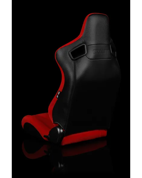 BRAUM Racing Seats Elite Series Sport Seats Red Cloth (Black Stitching) Pair BRAUM Racing Seats Elite Series Sport Seats Red Cloth (Black Stitching) Pair