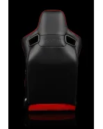 BRAUM Racing Seats Elite Series Sport Seats Red Cloth (Black Stitching) Pair