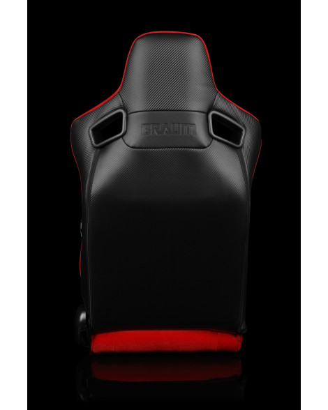 BRAUM Racing Seats Elite Series Sport Seats Red Cloth (Black Stitching) Pair BRAUM Racing Seats Elite Series Sport Seats Red Cloth (Black Stitching) Pair