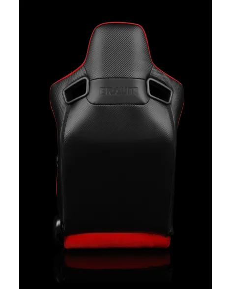 BRAUM Racing Seats Elite Series Sport Seats Red Cloth (Black Stitching) Pair BRAUM Racing Seats Elite Series Sport Seats Red Cloth (Black Stitching) Pair
