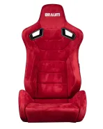 BRAUM Racing Seats Elite Series Sport Seats Red Suede (White Stitching) PAIR BRAUM Racing Seats Elite Series Sport Seats Red Suede (White Stitching) PAIR