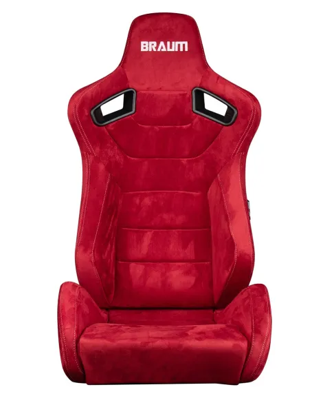 BRAUM Racing Seats Elite Series Sport Seats Red Suede (White Stitching) PAIR BRAUM Racing Seats Elite Series Sport Seats Red Suede (White Stitching) PAIR