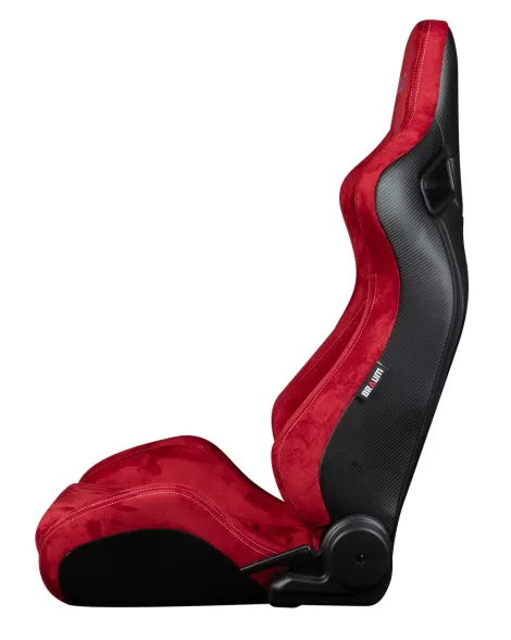 BRAUM Racing Seats Elite Series Sport Seats Red Suede (White Stitching) PAIR BRAUM Racing Seats Elite Series Sport Seats Red Suede (White Stitching) PAIR