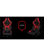 BRAUM Racing Seats Elite-R Series Sport Seats Black and Red Polo Cloth (Red Stitching) Pair BRAUM Racing Seats Elite-R Series Sport Seats Black and Red Polo Cloth (Red Stitching) Pair