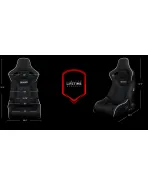BRAUM Racing Seats Elite-R Series Sport Seats Black Polo Cloth (Grey Stitching / White Piping) Pair BRAUM Racing Seats Elite-R Series Sport Seats Black Polo Cloth (Grey Stitching / White Piping) Pair