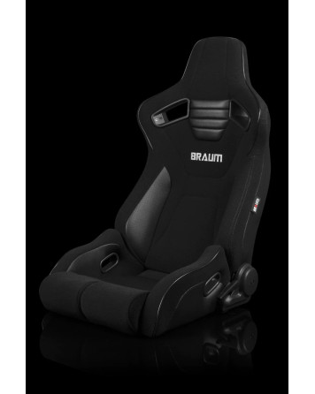 BRAUM Racing Seats Elite-R Series Sport Seats Black Cloth | Black Trim Pair BRAUM Racing Seats Elite-R Series Sport Seats Black Cloth | Black Trim Pair