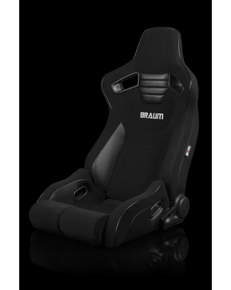 BRAUM Racing Seats Elite-R Series Sport Seats Black Cloth | Black Trim Pair BRAUM Racing Seats Elite-R Series Sport Seats Black Cloth | Black Trim Pair