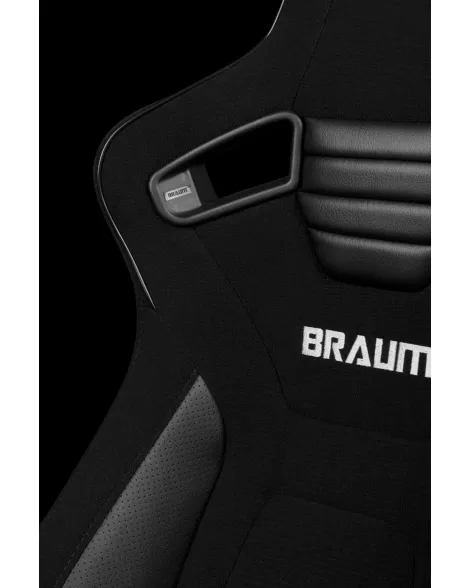 BRAUM Racing Seats Elite-R Series Sport Seats Black Cloth | Black Trim Pair BRAUM Racing Seats Elite-R Series Sport Seats Black Cloth | Black Trim Pair