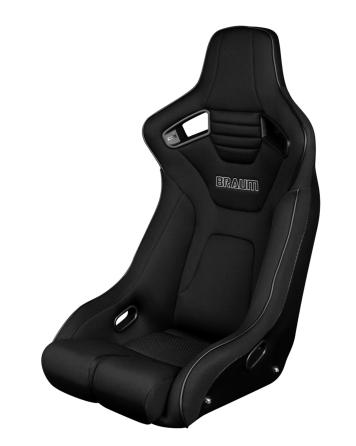 BRAUM Racing Seats Elite-R Series Fixed-Back Seat Black Polo Cloth (Black Stitching / Black Piping) Single BRAUM Racing Seats Elite-R Series Fixed-Back Seat Black Polo Cloth (Black Stitching / Black Piping) Single