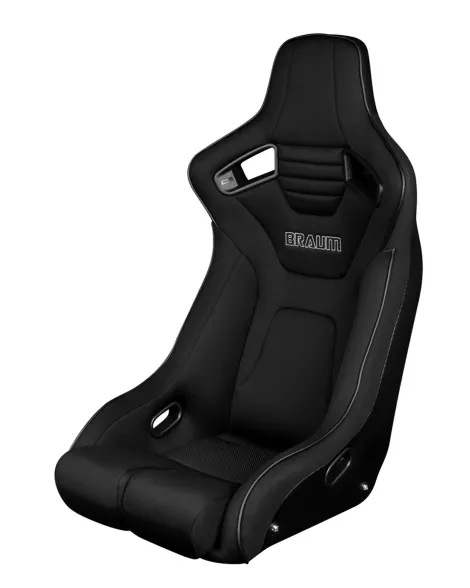 BRAUM Racing Seats Elite-R Series Fixed-Back Seat Black Polo Cloth (Black Stitching / Black Piping) Single BRAUM Racing Seats Elite-R Series Fixed-Back Seat Black Polo Cloth (Black Stitching / Black Piping) Single