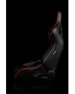 BRAUM Racing Seats Elite-R Series Sport Seats Black Leatherette (Red Stitching / Red Piping) Pair BRAUM Racing Seats Elite-R Series Sport Seats Black Leatherette (Red Stitching / Red Piping) Pair