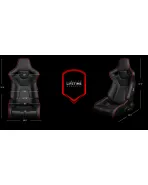 BRAUM Racing Seats Elite-R Series Sport Seats Black Leatherette (Red Stitching / Red Piping) Pair BRAUM Racing Seats Elite-R Series Sport Seats Black Leatherette (Red Stitching / Red Piping) Pair