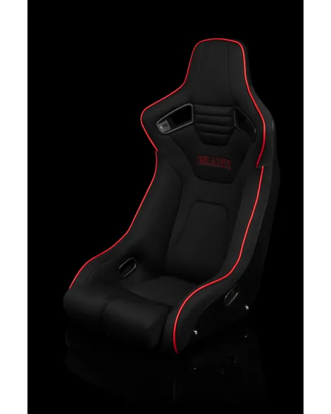 BRAUM Racing Seats Elite-R Series Fixed-Back Seat Black Polo Cloth (Red Stitching / Red Piping) Single BRAUM Racing Seats Elite-R Series Fixed-Back Seat Black Polo Cloth (Red Stitching / Red Piping) Single