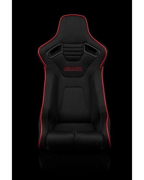 BRAUM Racing Seats Elite-R Series Fixed-Back Seat Black Polo Cloth (Red Stitching / Red Piping) Single BRAUM Racing Seats Elite-R Series Fixed-Back Seat Black Polo Cloth (Red Stitching / Red Piping) Single