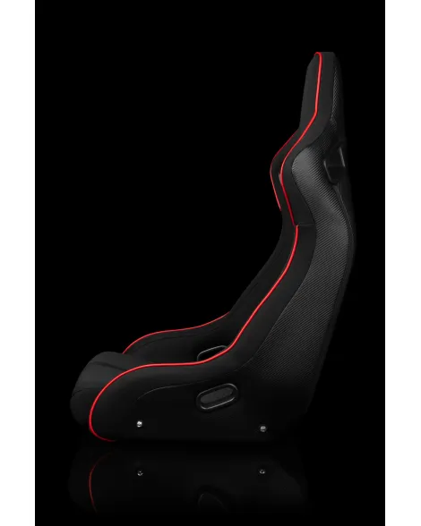 BRAUM Racing Seats Elite-R Series Fixed-Back Seat Black Polo Cloth (Red Stitching / Red Piping) Single BRAUM Racing Seats Elite-R Series Fixed-Back Seat Black Polo Cloth (Red Stitching / Red Piping) Single