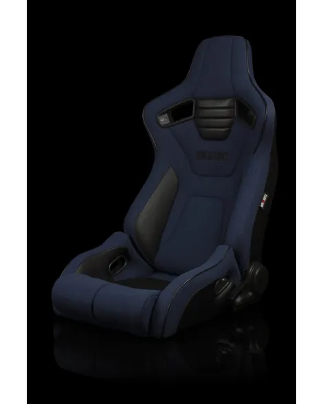 BRAUM Racing Seats Elite-R Series Sport Seats Blue Cloth (Black Piping | Black Stitching) Pair BRAUM Racing Seats Elite-R Series Sport Seats Blue Cloth (Black Piping | Black Stitching) Pair