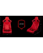 BRAUM Racing Seats Elite-R Series Sport Seats Red Leatherette (Black Stitching / Black Piping) Pair BRAUM Racing Seats Elite-R Series Sport Seats Red Leatherette (Black Stitching / Black Piping) Pair