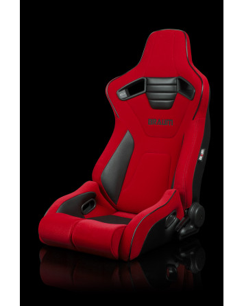 BRAUM Racing Seats Elite-R Series Sport Seats Red Cloth (Black Piping | Black Stitching) Pair BRAUM Racing Seats Elite-R Series Sport Seats Red Cloth (Black Piping | Black Stitching) Pair