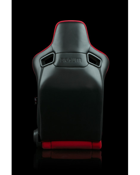 BRAUM Racing Seats Elite-R Series Sport Seats Red Cloth (Black Piping | Black Stitching) Pair BRAUM Racing Seats Elite-R Series Sport Seats Red Cloth (Black Piping | Black Stitching) Pair