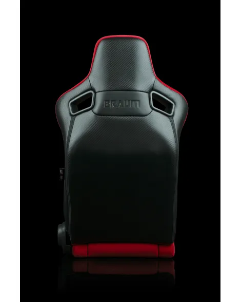 BRAUM Racing Seats Elite-R Series Sport Seats Red Cloth (Black Piping | Black Stitching) Pair BRAUM Racing Seats Elite-R Series Sport Seats Red Cloth (Black Piping | Black Stitching) Pair