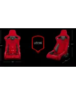 BRAUM Racing Seats Elite-R Series Sport Seats Red Cloth (Black Piping | Black Stitching) Pair BRAUM Racing Seats Elite-R Series Sport Seats Red Cloth (Black Piping | Black Stitching) Pair