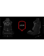 BRAUM Racing Seats Elite-S Series Sport Seats Black Leatherette Black Cloth Pair BRAUM Racing Seats Elite-S Series Sport Seats Black Leatherette Black Cloth Pair
