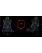 BRAUM Racing Seats Elite-S Series Sport Seats Black Leatherette Blue Cloth Pair BRAUM Racing Seats Elite-S Series Sport Seats Black Leatherette Blue Cloth Pair
