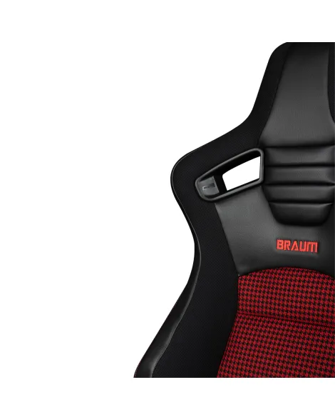 BRAUM Racing Seats Elite-S Series Sport Seats Black Leatherette | Red Houndstooth Pair BRAUM Racing Seats Elite-S Series Sport Seats Black Leatherette | Red Houndstooth Pair
