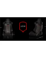 BRAUM Racing Seats Elite-S Series Sport Seats Black & Red Plaid Fabric Pair BRAUM Racing Seats Elite-S Series Sport Seats Black & Red Plaid Fabric Pair