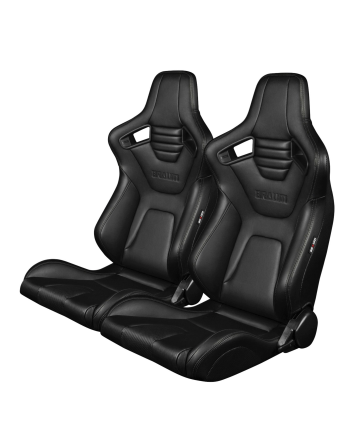BRAUM Racing Seats Elite-X Series Sport Seats Black Leatherette (Black Stitching) Pair BRAUM Racing Seats Elite-X Series Sport Seats Black Leatherette (Black Stitching) Pair
