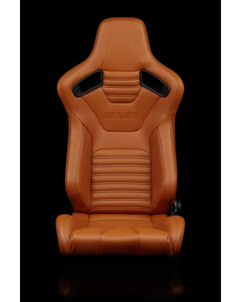 BRAUM Racing Seats Elite-X Series Sport Seats British Tan Leatherette (Black Stitching) Pair BRAUM Racing Seats Elite-X Series Sport Seats British Tan Leatherette (Black Stitching) Pair