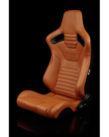 BRAUM Racing Seats Elite-X Series Sport Seats British Tan Leatherette (Black Stitching) Pair BRAUM Racing Seats Elite-X Series Sport Seats British Tan Leatherette (Black Stitching) Pair