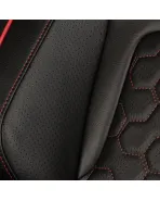 BRAUM Racing Seats Elite-X Series Sport Seats Black Leatherette | Honeycomb | Red Trim Pair BRAUM Racing Seats Elite-X Series Sport Seats Black Leatherette | Honeycomb | Red Trim Pair