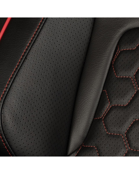 BRAUM Racing Seats Elite-X Series Sport Seats Black Leatherette | Honeycomb | Red Trim Pair BRAUM Racing Seats Elite-X Series Sport Seats Black Leatherette | Honeycomb | Red Trim Pair
