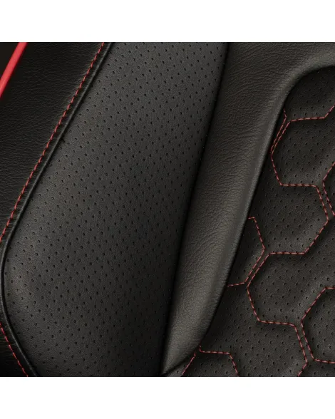 BRAUM Racing Seats Elite-X Series Sport Seats Black Leatherette | Honeycomb | Red Trim Pair BRAUM Racing Seats Elite-X Series Sport Seats Black Leatherette | Honeycomb | Red Trim Pair