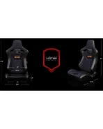 BRAUM Racing Seats Elite-X Series Sport Seats Black Leatherette | Honeycomb | Yellow Trim Pair
