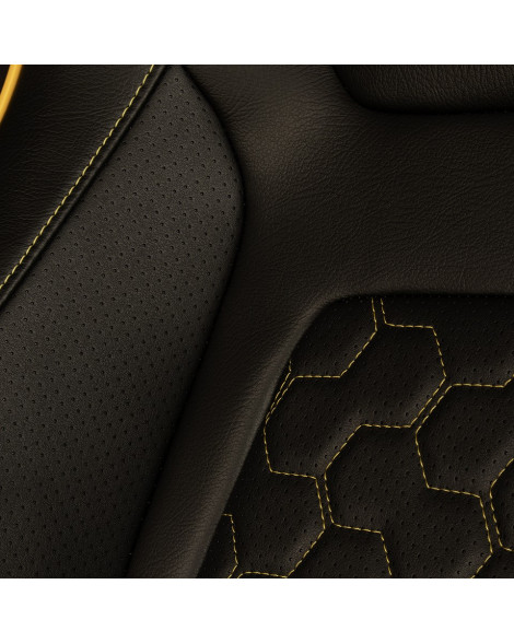 BRAUM Racing Seats Elite-X Series Sport Seats Black Leatherette | Honeycomb | Yellow Trim Pair BRAUM Racing Seats Elite-X Series Sport Seats Black Leatherette | Honeycomb | Yellow Trim Pair