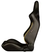 BRAUM Racing Seats Elite-X Series Sport Seats Black Leatherette | Honeycomb | Yellow Trim Pair