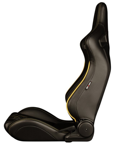BRAUM Racing Seats Elite-X Series Sport Seats Black Leatherette | Honeycomb | Yellow Trim Pair BRAUM Racing Seats Elite-X Series Sport Seats Black Leatherette | Honeycomb | Yellow Trim Pair