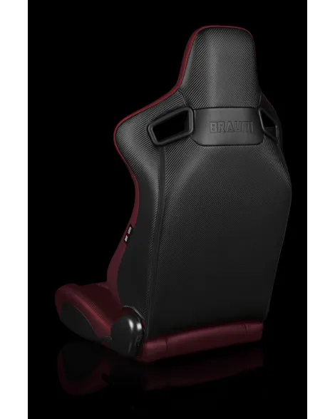 BRAUM Racing Seats Elite-X Series Sport Seats Maroon Leatherette (Black Stitching) Pair BRAUM Racing Seats Elite-X Series Sport Seats Maroon Leatherette (Black Stitching) Pair