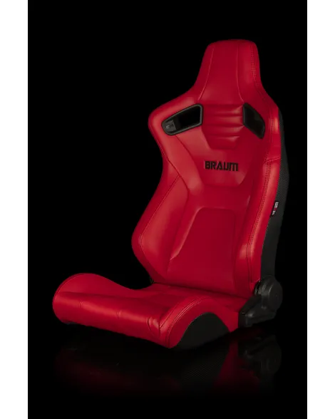 BRAUM Racing Seats Elite-X Series Seats (Red Leatherette | Black Stitching) Pair BRAUM Racing Seats Elite-X Series Seats (Red Leatherette | Black Stitching) Pair