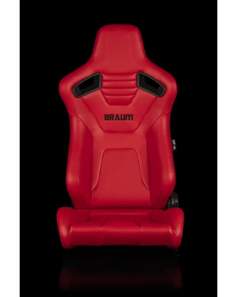 BRAUM Racing Seats Elite-X Series Seats (Red Leatherette | Black Stitching) Pair BRAUM Racing Seats Elite-X Series Seats (Red Leatherette | Black Stitching) Pair