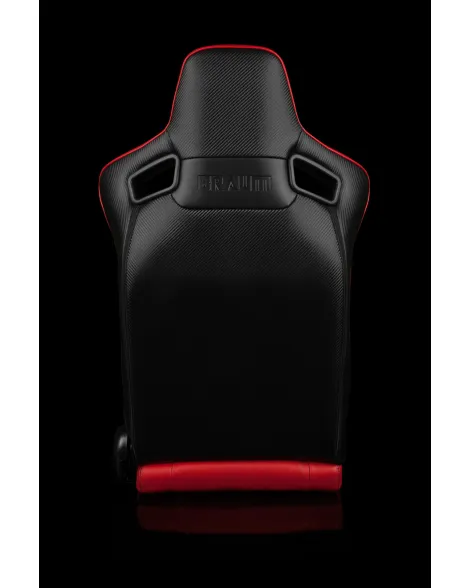 BRAUM Racing Seats Elite-X Series Seats (Red Leatherette | Black Stitching) Pair BRAUM Racing Seats Elite-X Series Seats (Red Leatherette | Black Stitching) Pair