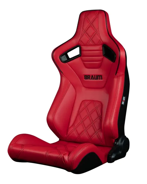 BRAUM Racing Seats Elite-X Series Seats Red Leatherette | Diamond Edition Pair
