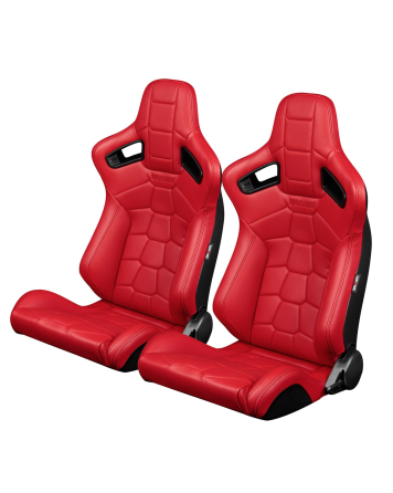 BRAUM Racing Seats Elite-X Series Sport Seats Komodo Edition | Red Leatherette (Black Stitching) Pair BRAUM Racing Seats Elite-X Series Sport Seats Komodo Edition | Red Leatherette (Black Stitching) Pair