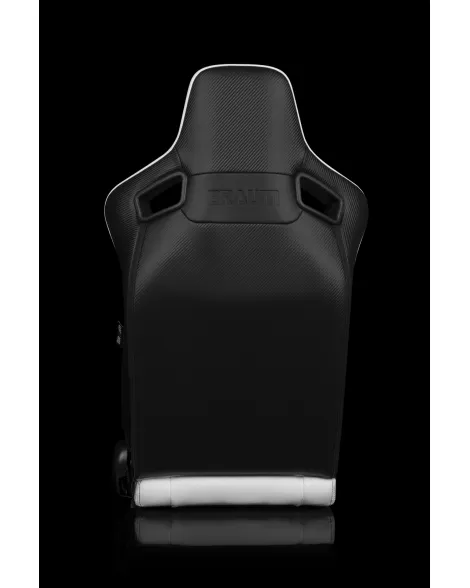 BRAUM Racing Seats Elite-X Series Sport Seats White Diamond (Black Stitching / Black Piping) Pair BRAUM Racing Seats Elite-X Series Sport Seats White Diamond (Black Stitching / Black Piping) Pair