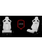 BRAUM Racing Seats Elite-X Series Sport Seats White Diamond (Black Stitching / Black Piping) Pair