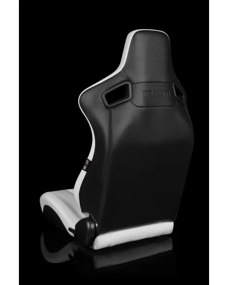 BRAUM Racing Seats Elite-X Series Sport Seats White Leatherette (Black Stitching) Pair BRAUM Racing Seats Elite-X Series Sport Seats White Leatherette (Black Stitching) Pair